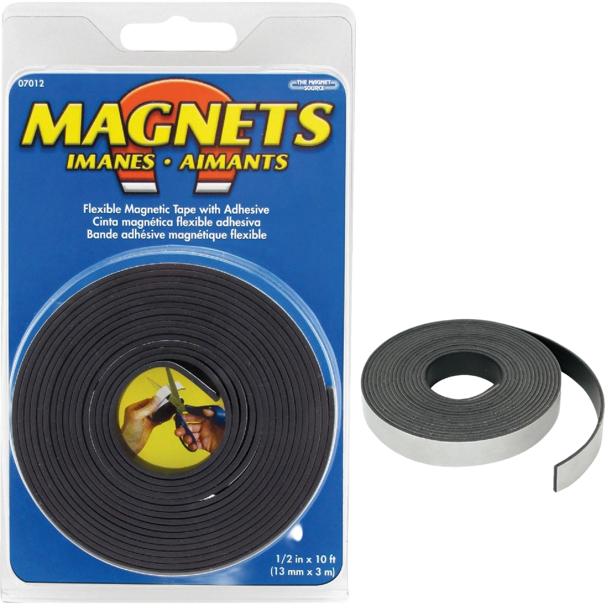 Flexible adhesive magnetic tape roll in black for home improvement and office organization tasks under $50