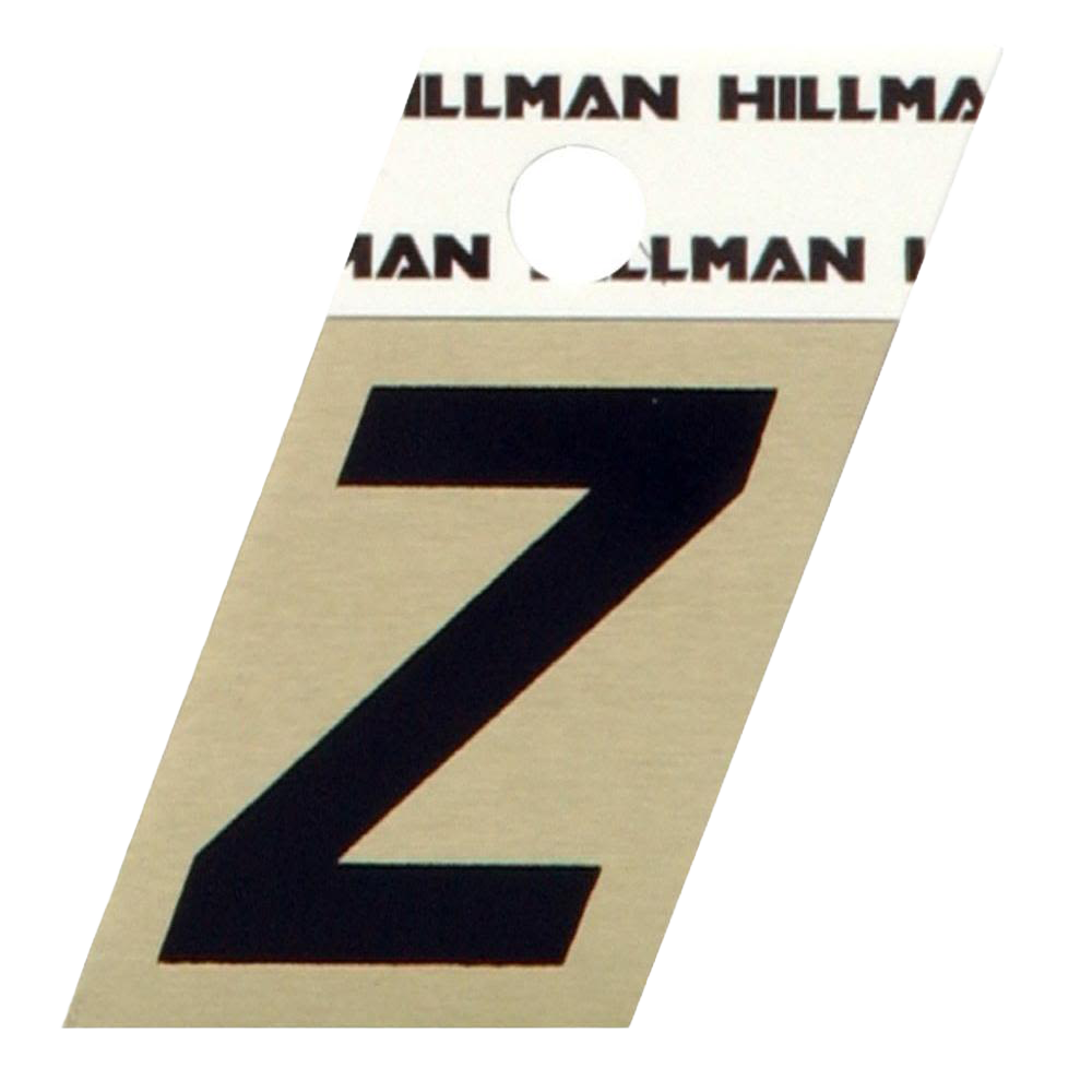 Hillman 1-1/2 in. Black & Gold Aluminum Angle Cut Sticker Letter Z
