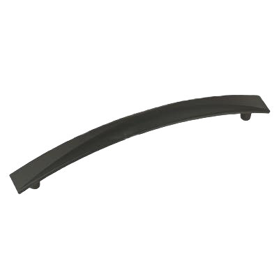 Matte black curved cabinet pull for furniture and hardware collections, suitable for home improvement projects