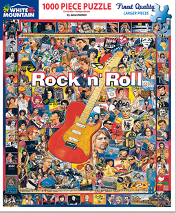 Colorful 1000-piece rock and roll jigsaw puzzle featuring iconic musicians for Toys & Games and Puzzles collections under $100