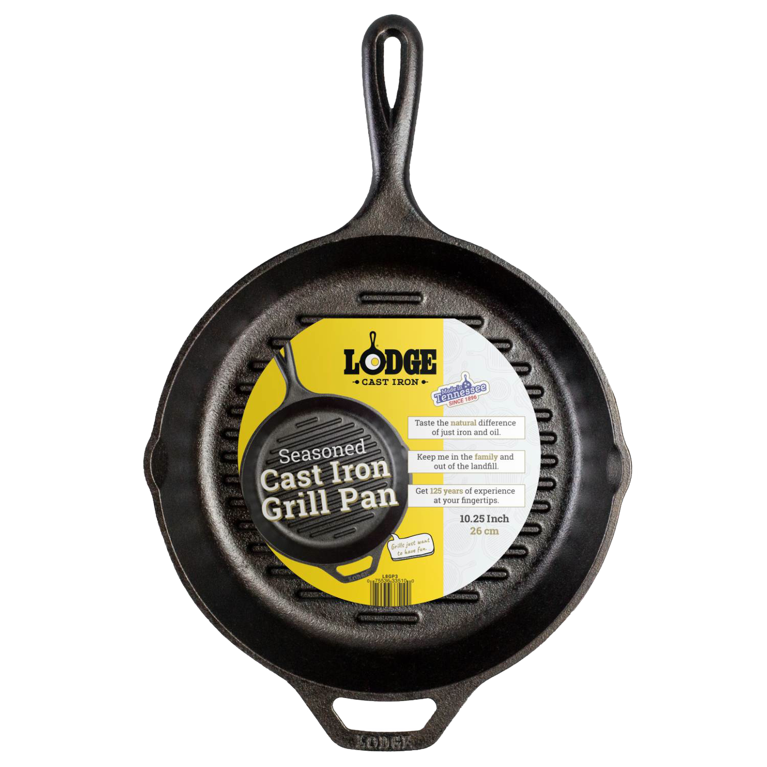 Seasoned cast iron skillet grill pan with ridged surface and dual handles for kitchenware and cooking use under $50