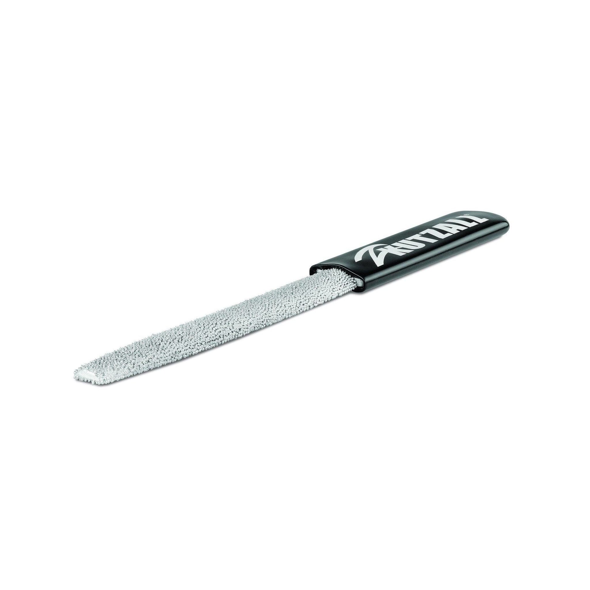 Coarse half-round hand rasp with black ergonomic handle for precise shaping in tools and home improvement projects