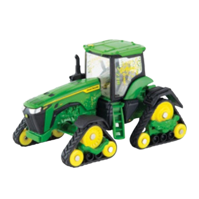 Green and yellow toy tractor with tracked wheels and detailed cabin for Vehicles & Remote Controlled Toys collection