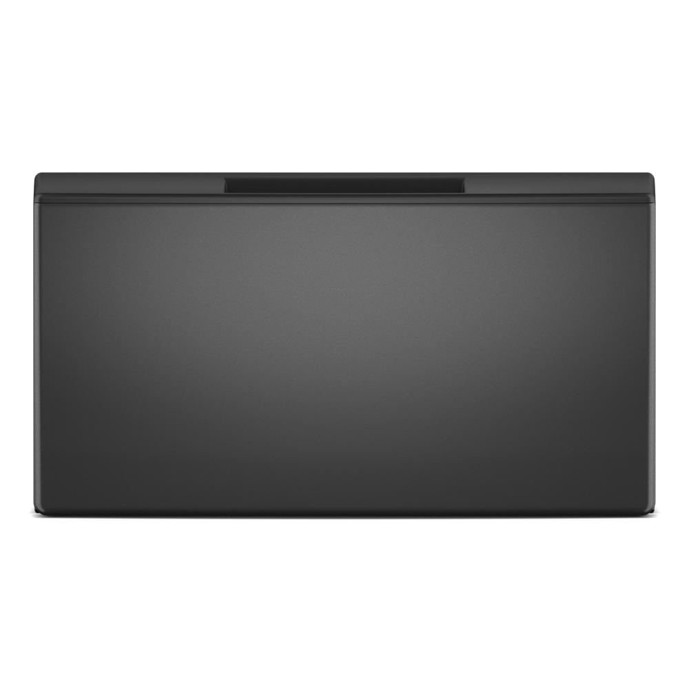 Black storage pedestal drawer designed for front load washer and dryer in appliance parts and accessories collection