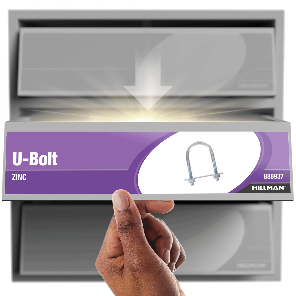 Hardware Essentials 1/4" x 2-3/4" x 1-3/8" U-Bolt Round Saddle Zinc, 5-Pack