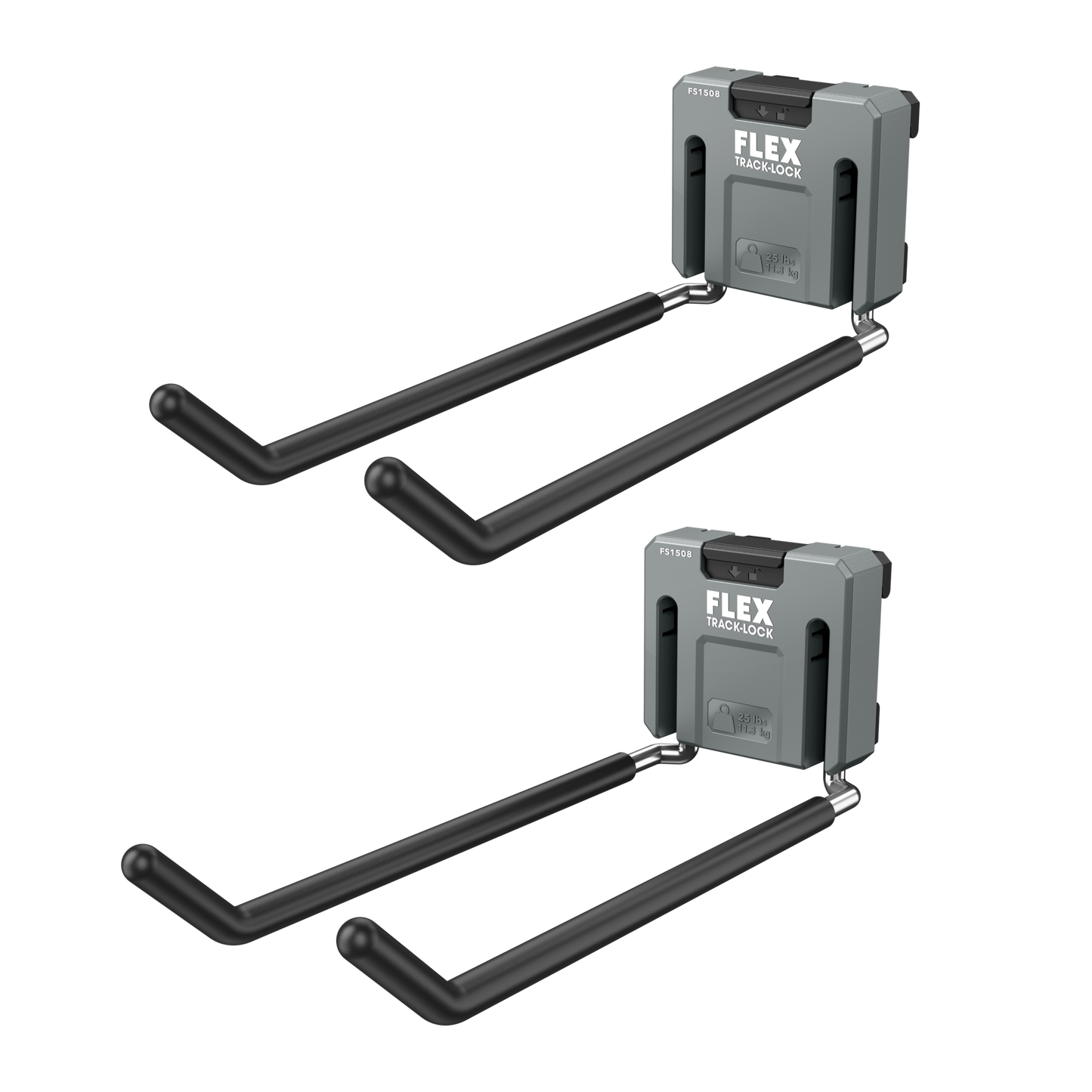 FLEX TRACK LOCK™ Large Folding Dual Straight Hook, 2 Pack