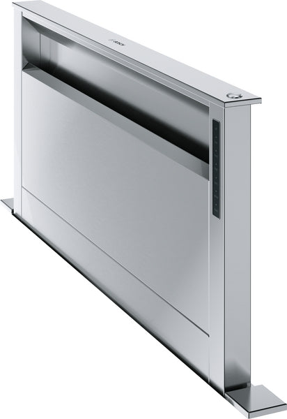 stainless steel 37-inch downdraft ventilation with digital touch controls in Bosch kitchen appliances collection