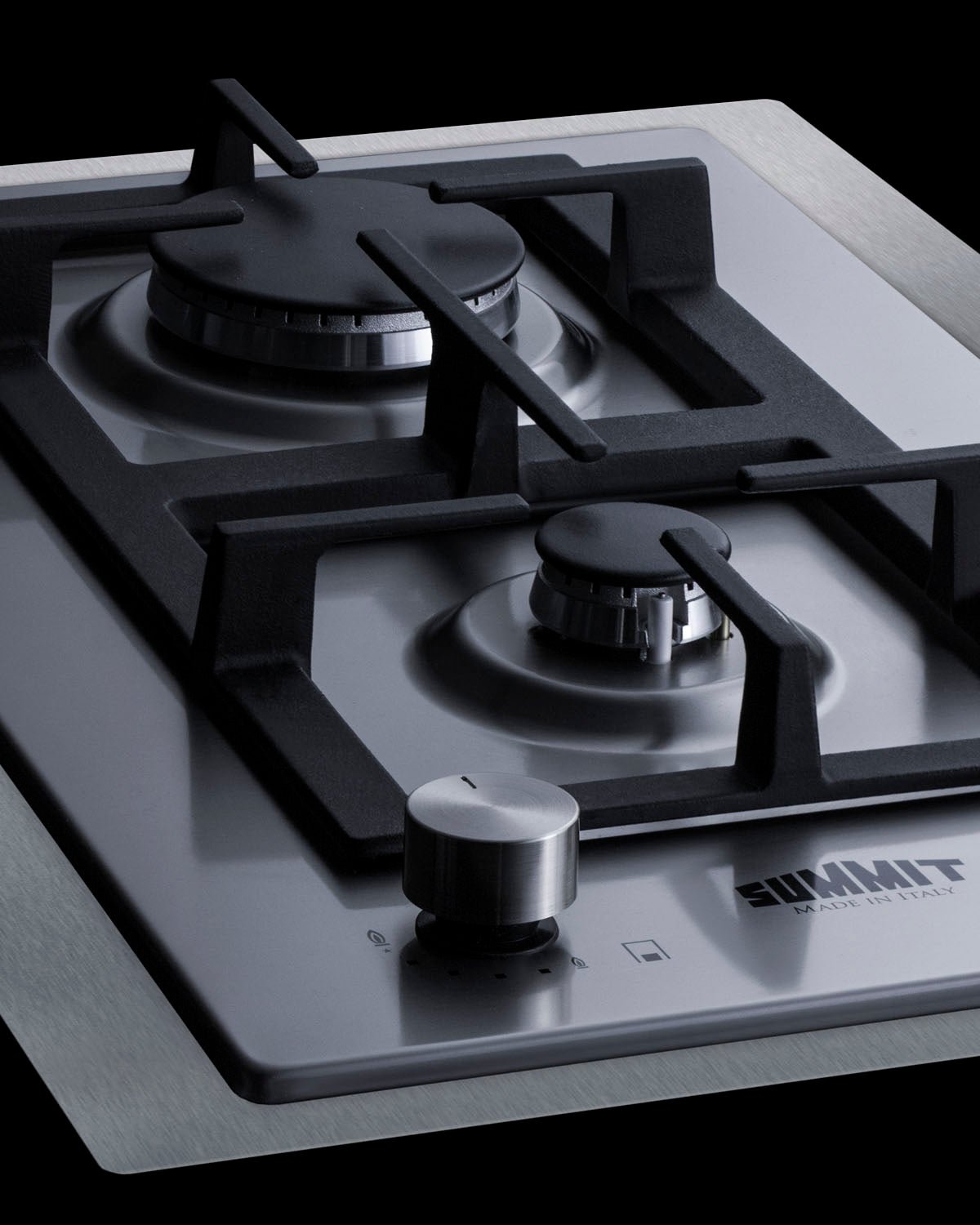 15" Wide 2-Burner Propane Gas Cooktop In Stainless Steel