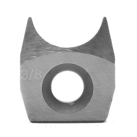 Steel negative rake beading cutter blade with central hole for woodworking tools and home improvement use