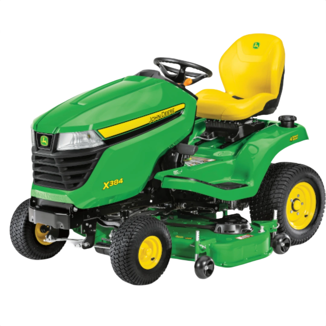 Green and yellow lawn tractor with 48-inch deck designed for efficient home lawn care and maintenance tasks