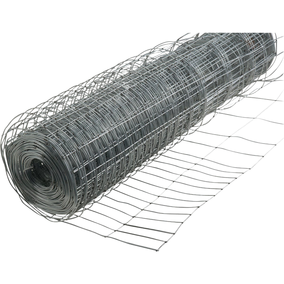 Roll of silver galvanized wire fencing designed for rabbit guard and outdoor home improvement use