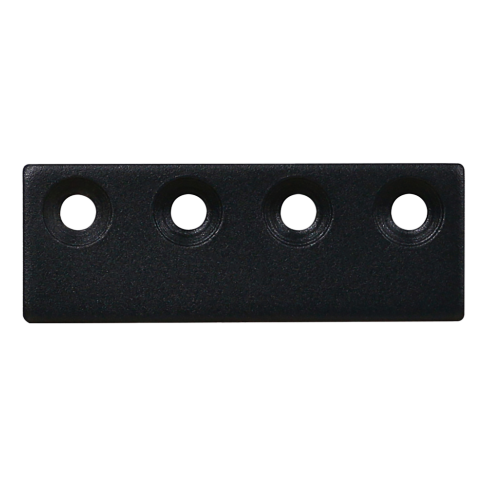 Matte black connection adaptor with four mounting holes for barn door hardware in door accessories collection