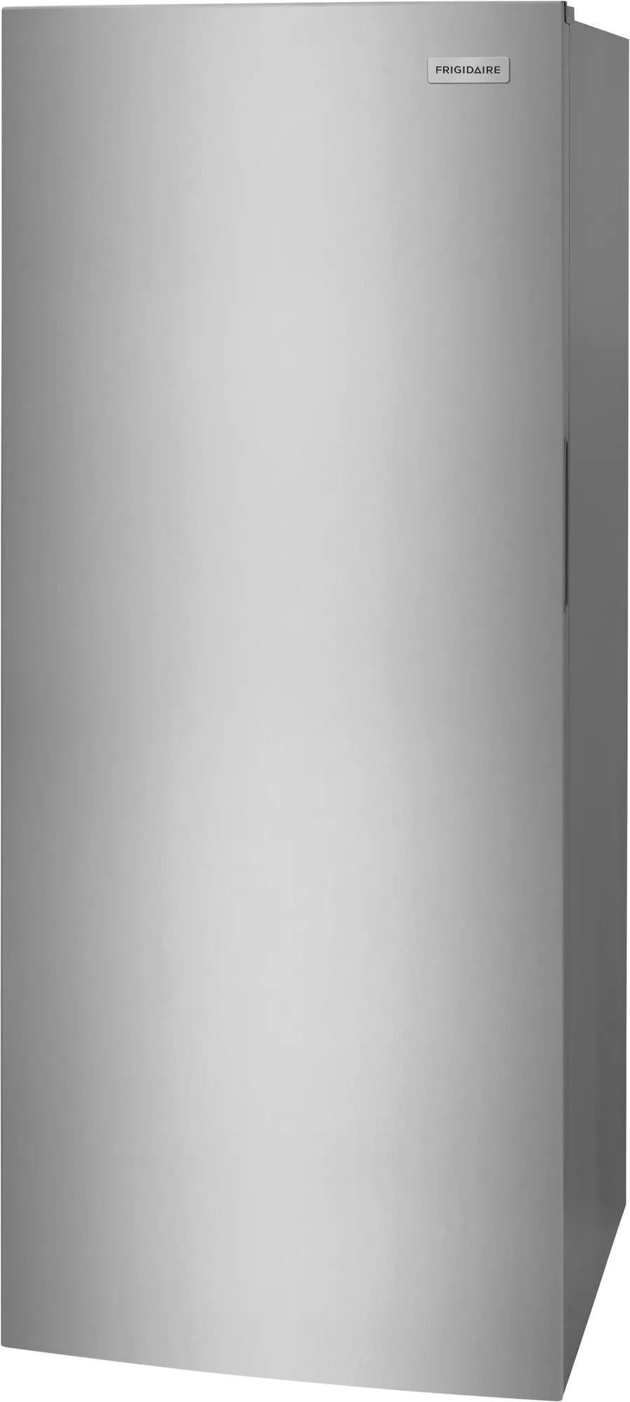 Tall free-standing garage-ready freezer with smooth stainless steel door and discreet handle, suitable for Freezers & Ice Makers, Kitchen & Kitchenware, and Appliances collections.