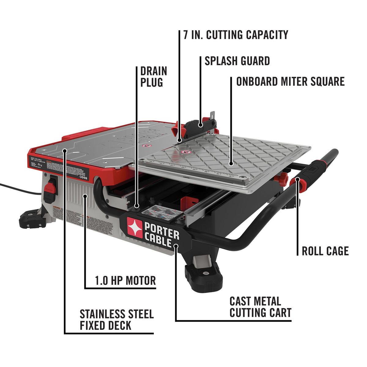 PORTER-CABLE 7" Table Top Wet Tile Saw