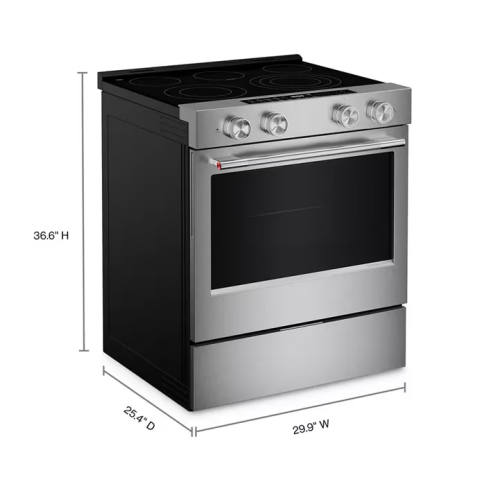 stainless steel smart slide-in electric range with convection and front control knobs in ranges collection