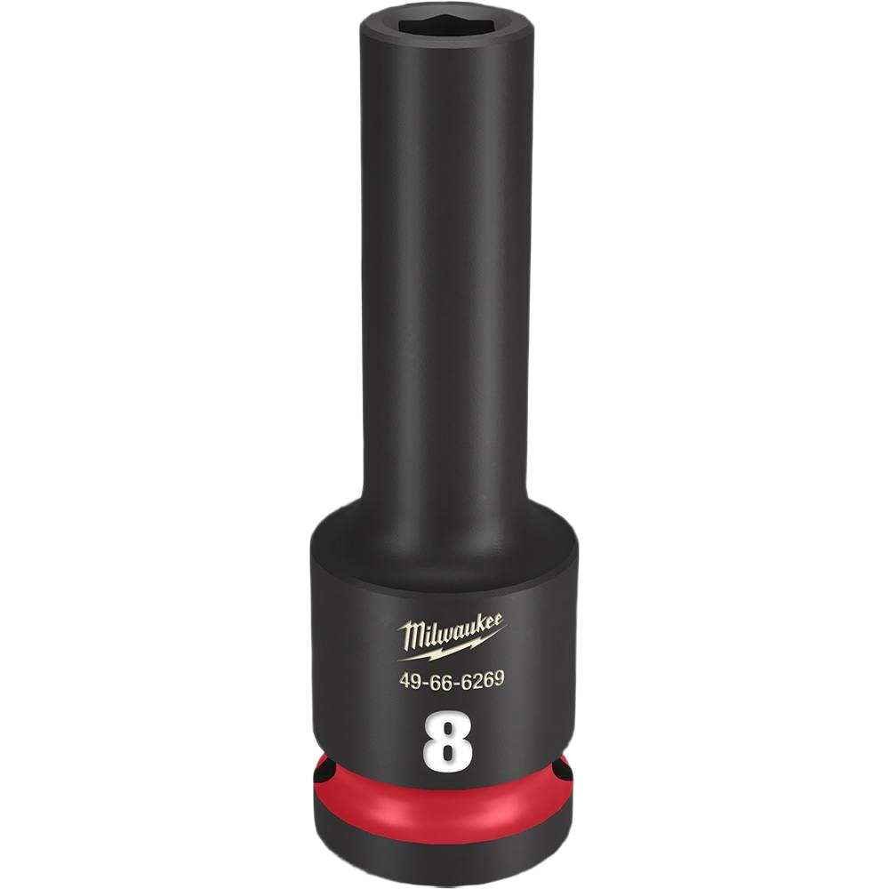 8-mm deep impact socket with 6-point design for high torque applications in hand tools and woodworking projects