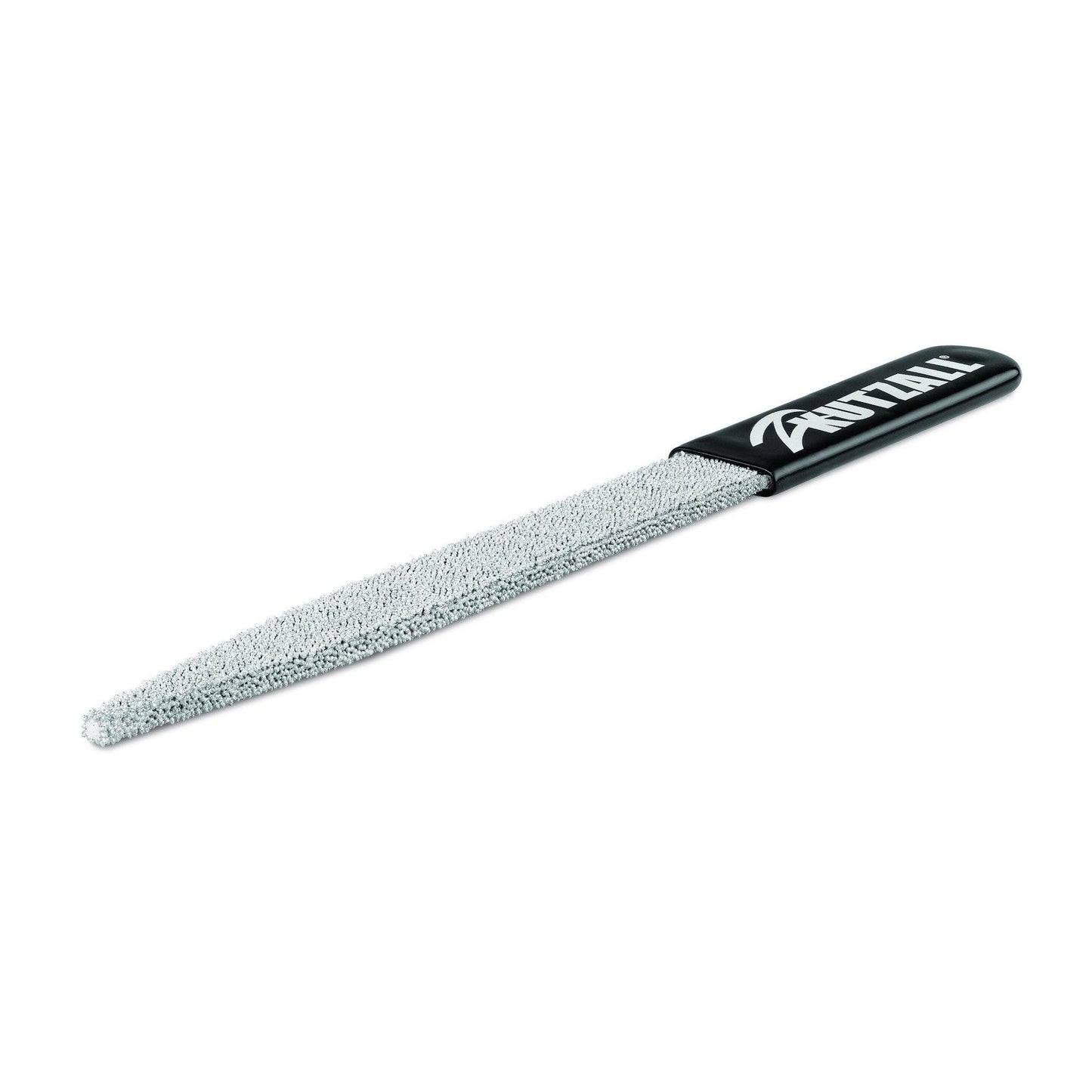 Coarse 8-inch hand rasp with textured metal blade and black handle for precision tools and home improvement tasks