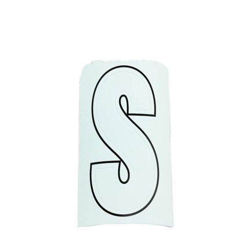 White matte vinyl peel-and-stick letter S decal for home improvement and hardware projects under $50 collections