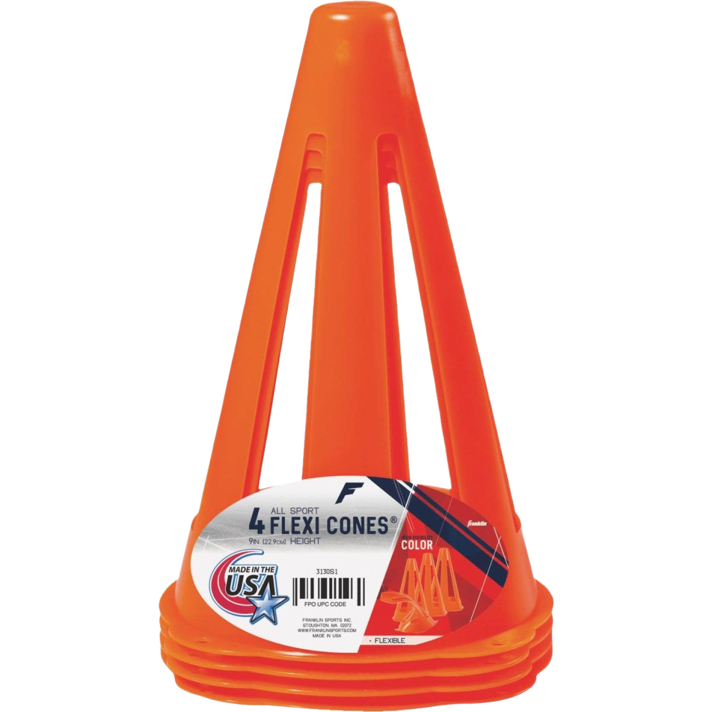 Set of bright orange flexible field marker cones for outdoor games and toys under $50 collections