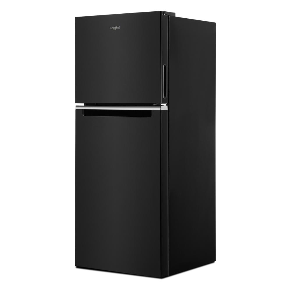 Angle view of a black 24-inch wide top freezer refrigerator in refrigerators and kitchen & kitchenware collections