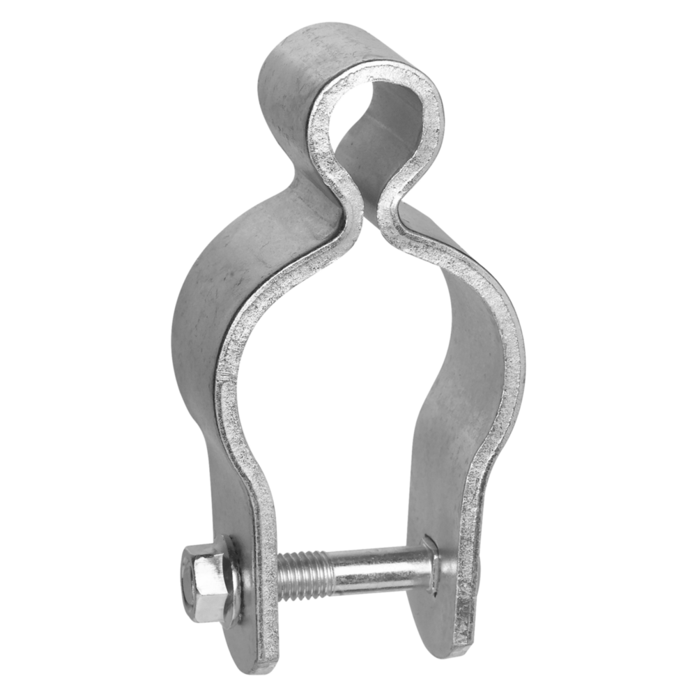 Zinc-plated steel hinge clamp with bolt for tubular gate hardware in home improvement and gate accessories under $50