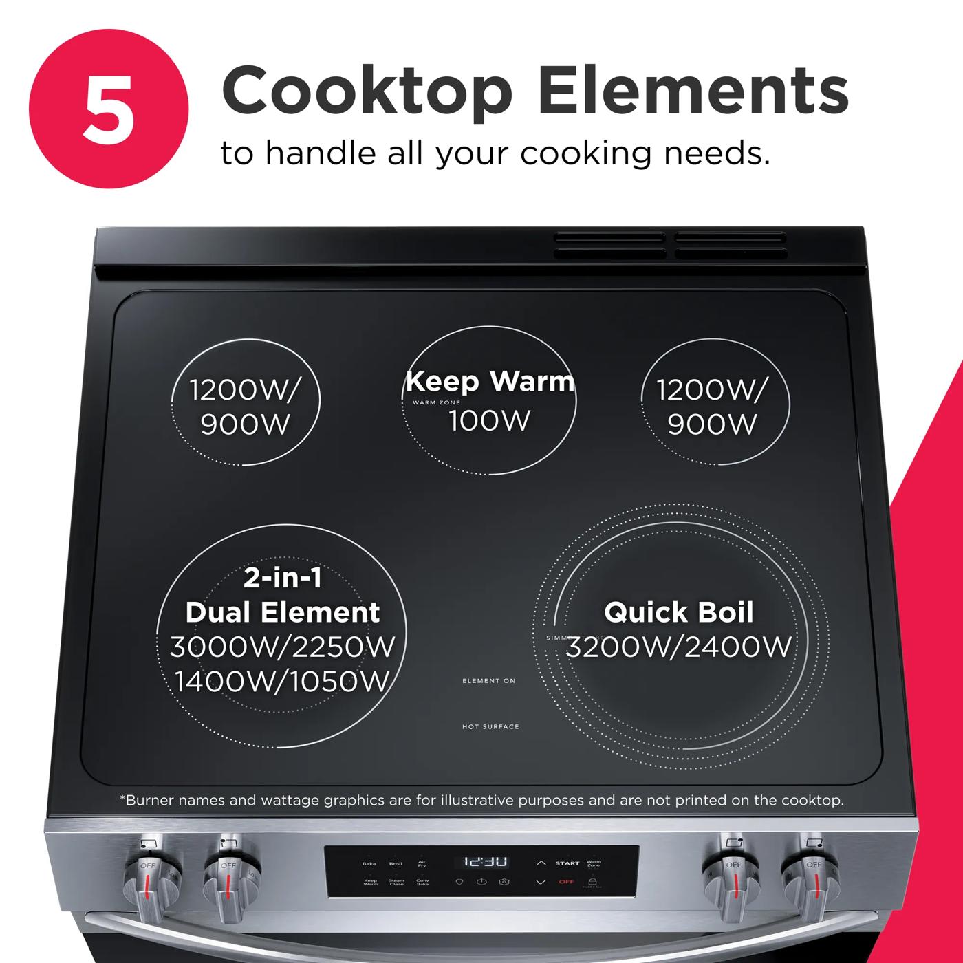 30" Front Control Electric Range with Air Fry