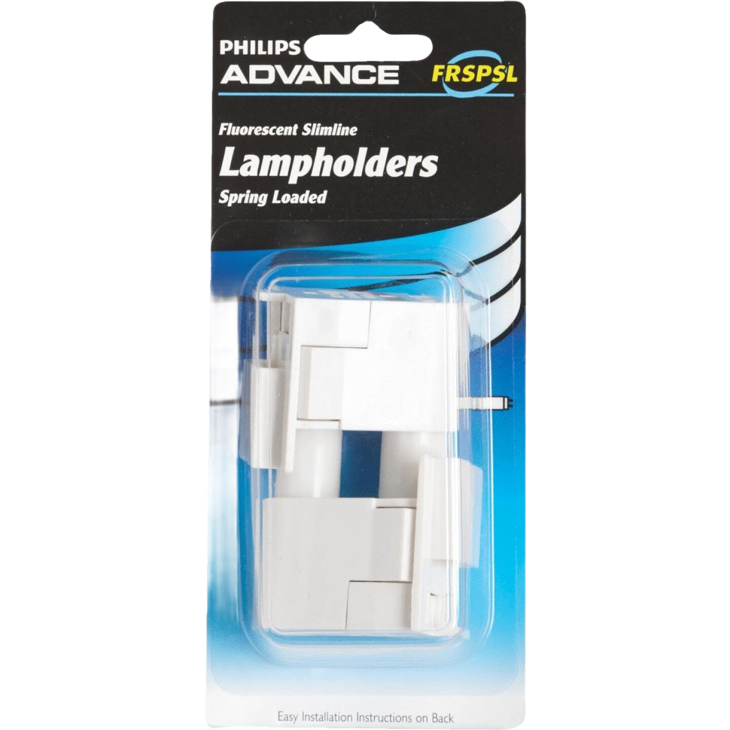 Pack of two white spring loaded fluorescent slimline lamp holders for lighting fixtures in Electrical and Lighting collections