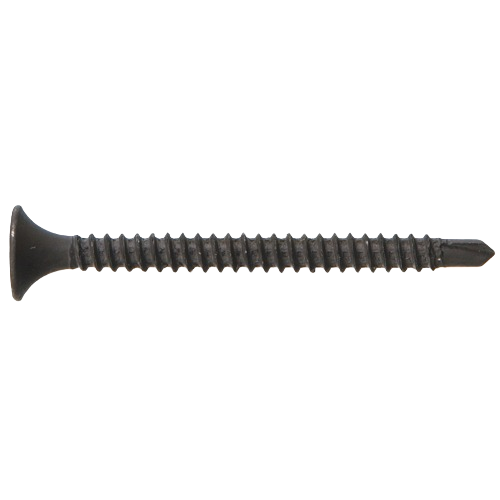 Black self-drilling flat head screw with sharp point for wood, metal, and fiberglass in Hardware and Fasteners collections