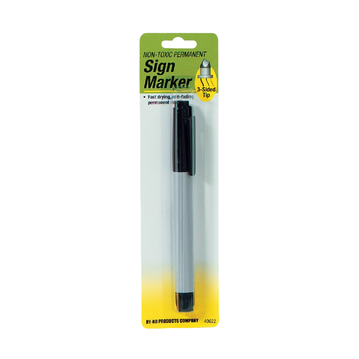 Permanent sign marker with black cap and three-sided tip for home improvement and hardware under fifty dollars