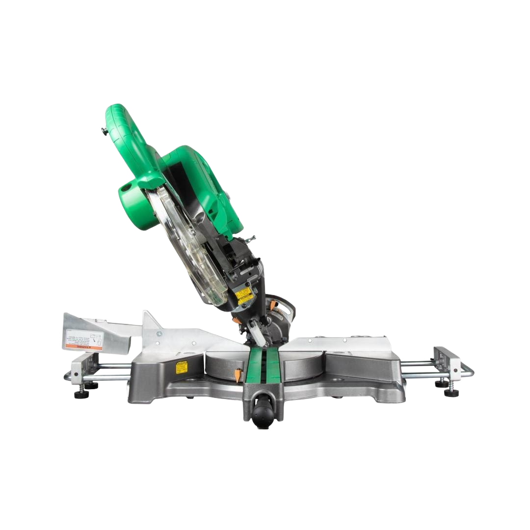 10-inch sliding dual compound miter saw with bright green handle and laser guide in power tools and saws collection