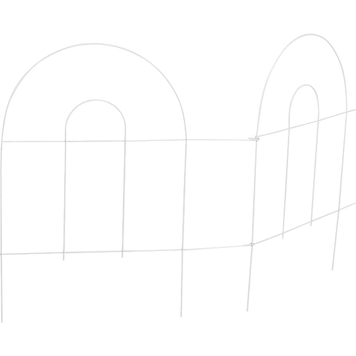 White wire folding garden fence panel with arched design for outdoor home improvement use