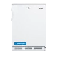 24" wide built-in all-refrigerator in white with lock and ventilation grille, designed for ADA compliance and kitchen appliances collection