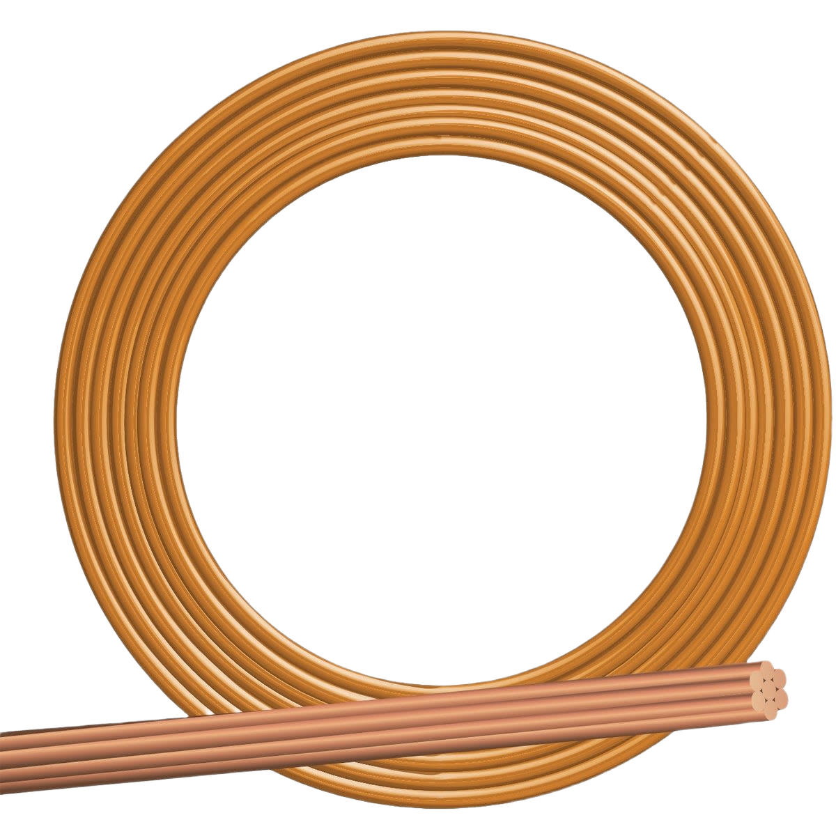 Coiled 6AWG stranded bare copper ground wire for electrical and home improvement projects.