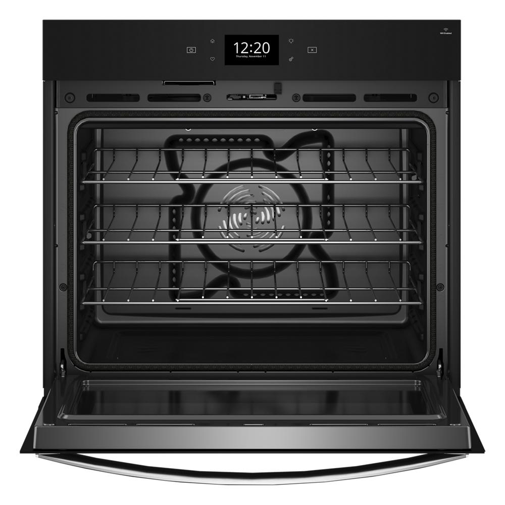 Open smart wall oven with multiple racks and digital display in Kitchen & Kitchenware and Appliances collections