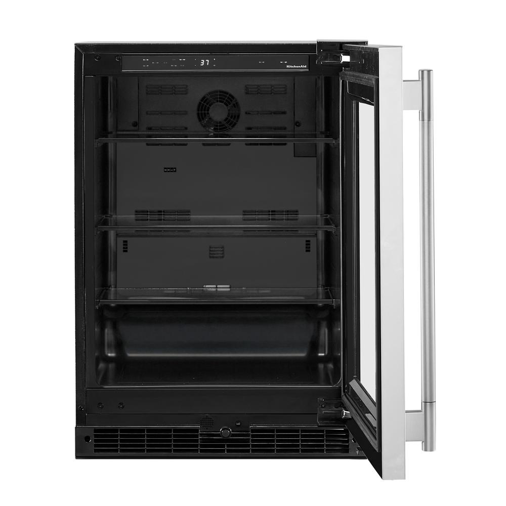 5.2 Cu. Ft. 24-Inch Undercounter Refrigerator with Glass Door and Motion-Activated LED Lighting in Stainless Steel