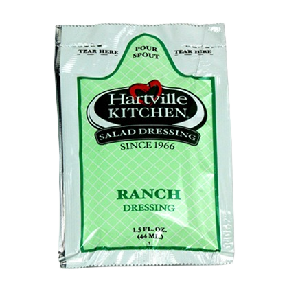 Single 1.5 oz Hartville Kitchen Ranch dressing packet, part of salad dressings collection under $50 and food & beverage category
