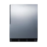 Built-in stainless steel all-refrigerator with ventilation grille, suitable for kitchen appliances and home improvement.