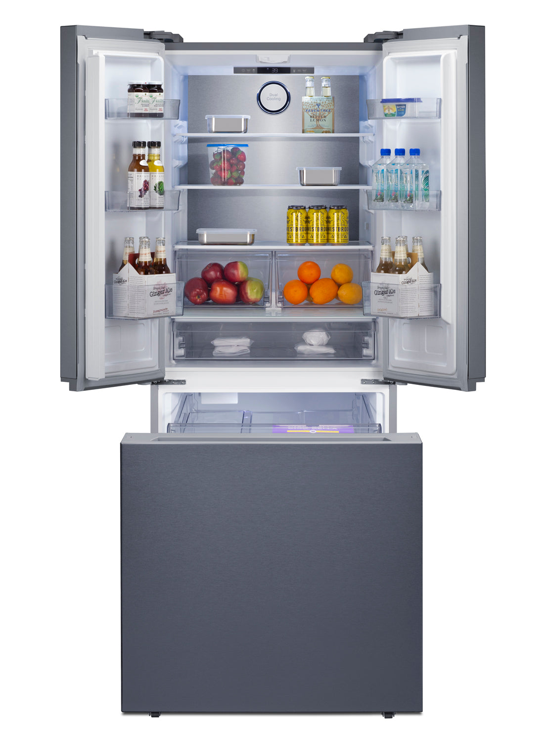 30" Wide French Door Bottom-Mount Refrigerator-Freezer