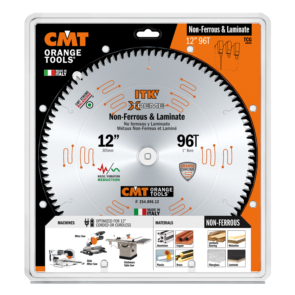 CMT Orange Tools 12" 96T Non-Ferrous & Melamine Saw Blade