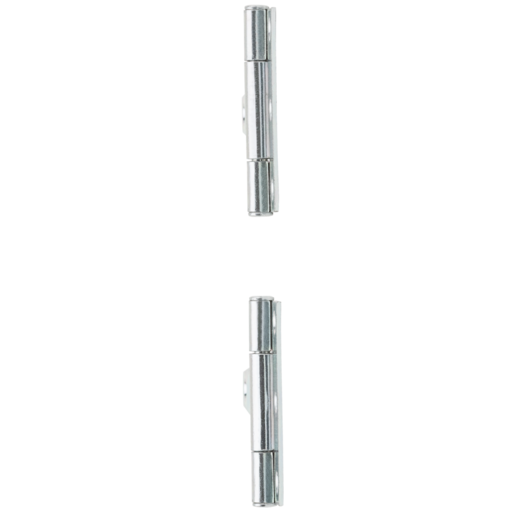 Set of two silver metal light duty hinges for doors and gates in home improvement projects