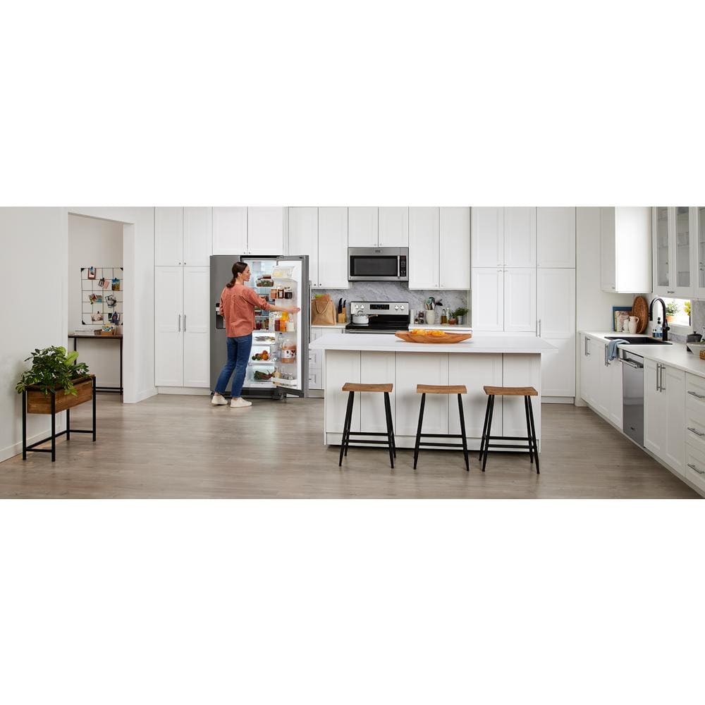 36-Inch Wide Side-by-Side Refrigerator with Exterior Ice and Water Dispenser - 25 Cu. Ft.