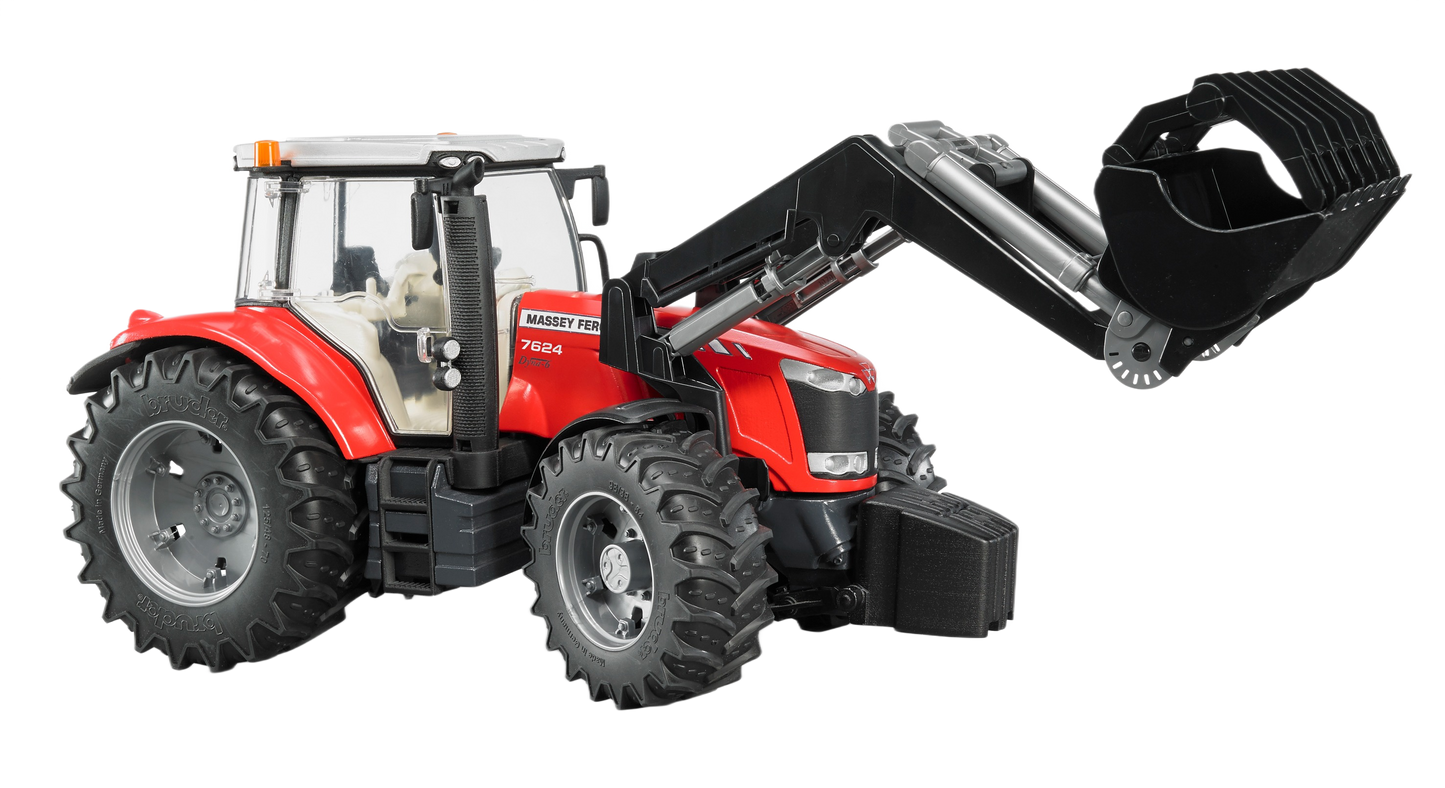 Red Bruder Massey Ferguson 7624 toy tractor with frontloader in Vehicles & Remote Controlled Toys under $100 collection