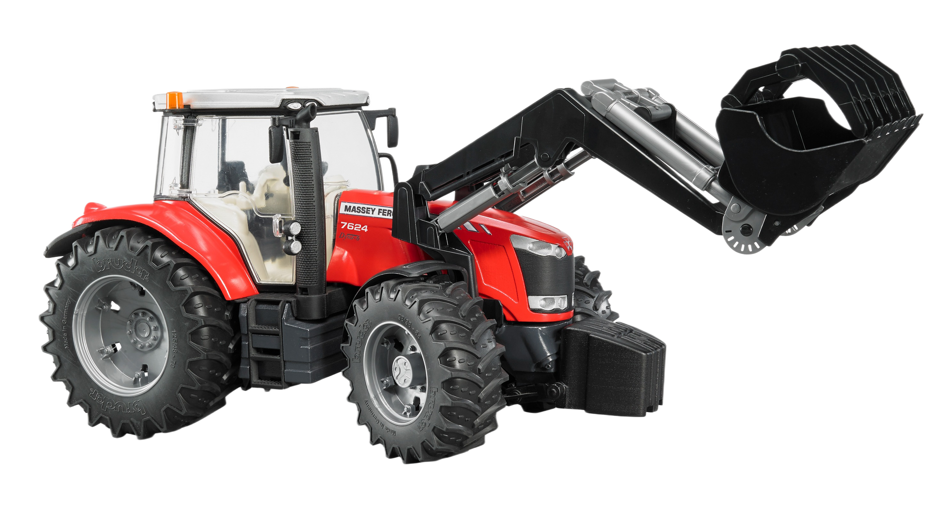 Red Bruder Massey Ferguson 7624 toy tractor with frontloader in Vehicles & Remote Controlled Toys under $100 collection
