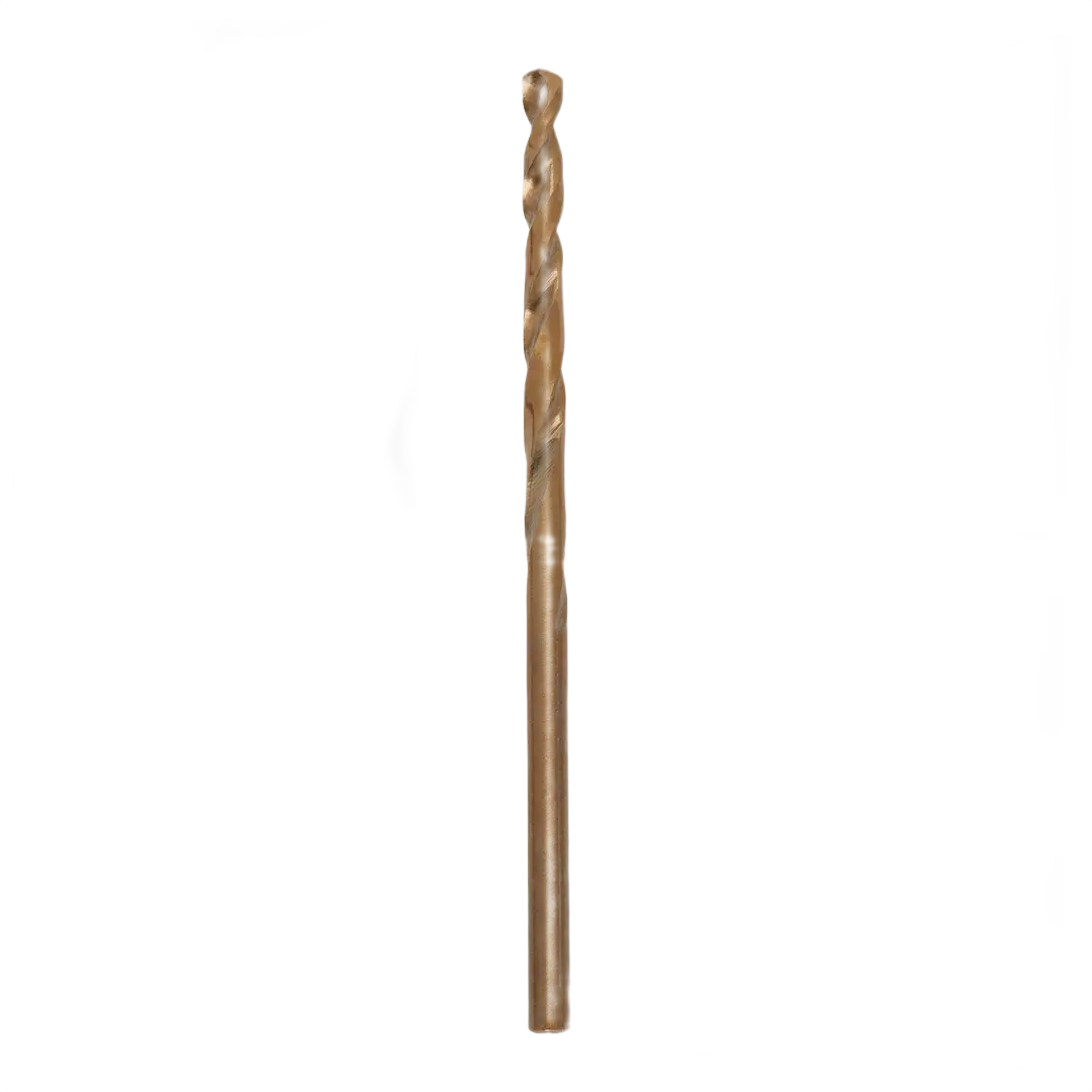 Cobalt drill bit with round shank and enhanced tapered web for durability in power tool accessories and drill bits collection