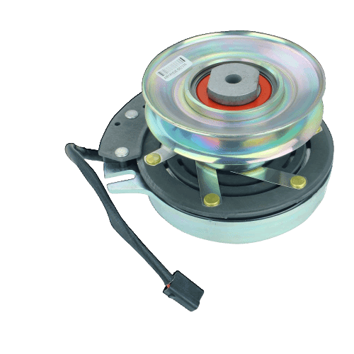 Metal PTO clutch assembly with pulley and wiring connector for outdoor power equipment repair and maintenance