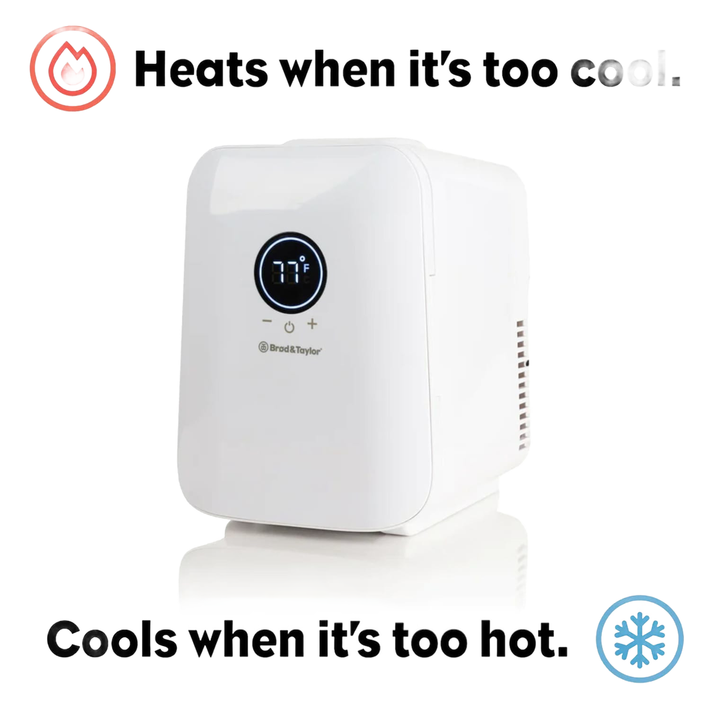 Compact white temperature control appliance with digital display for kitchenware and small kitchen appliances collections