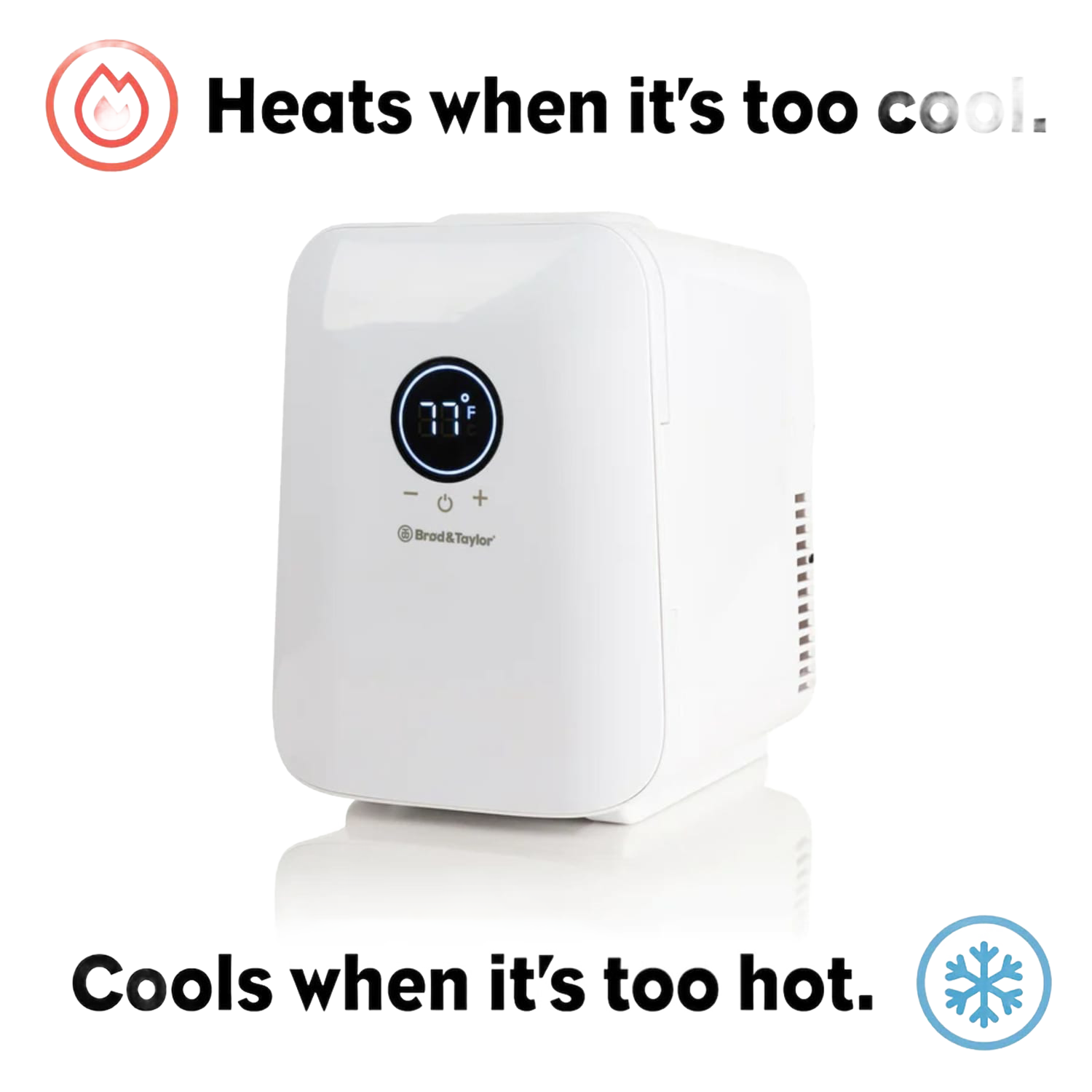 Compact white temperature control appliance with digital display for kitchenware and small kitchen appliances collections