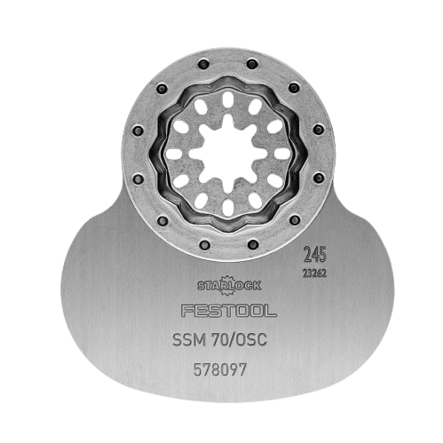 Festool oscillating tool saw blade with starlock mount for precise cutting in woodworking tool accessories collection