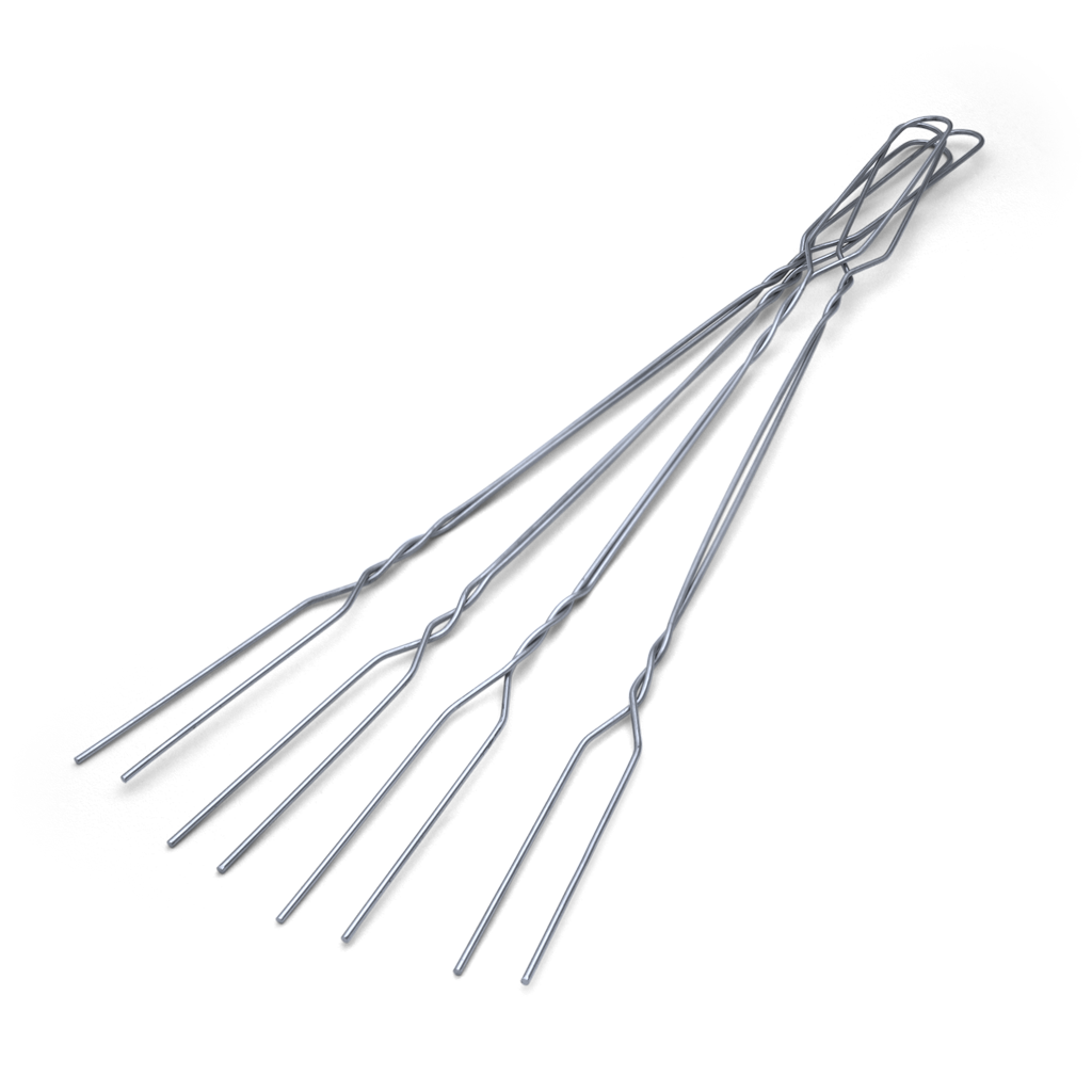 Set of four nickel-plated wire roasting forks for grilling and outdoor cooking in grill accessories collection