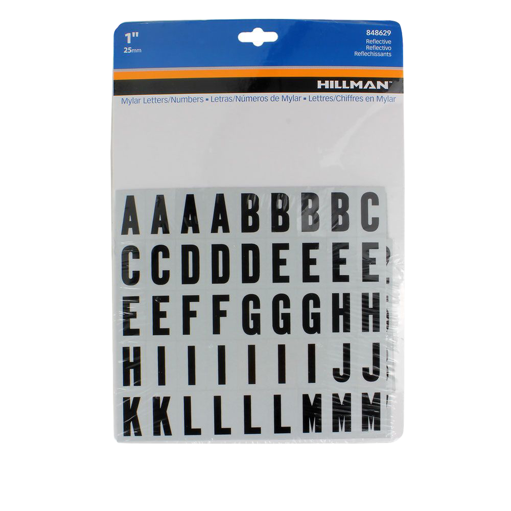 Hillman 1 In. Reflective Letters & Numbers Kit